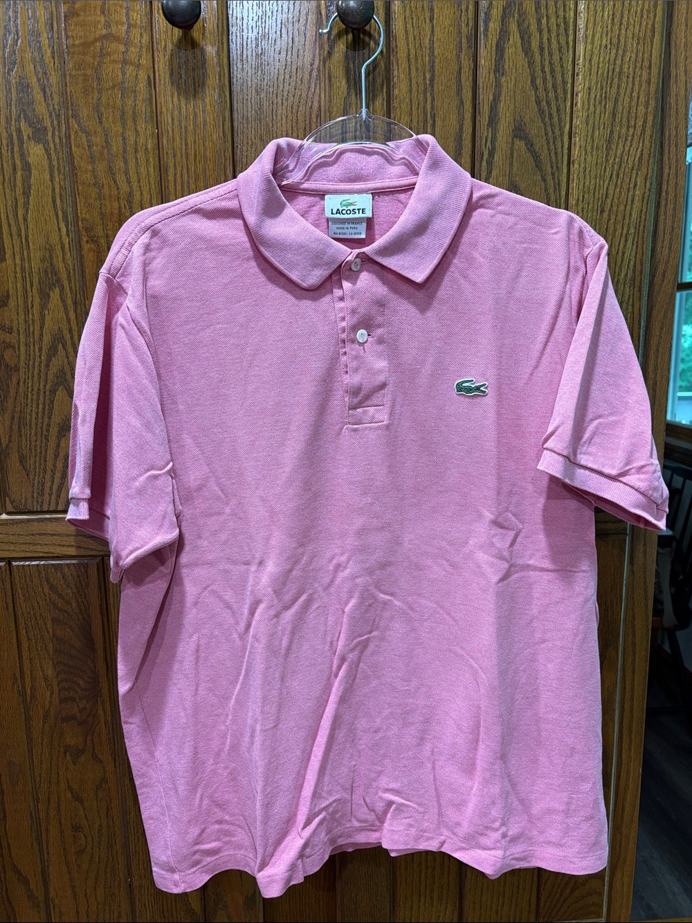 Vintage Lacoste Pink Pique Polo with Embroidered Crocodile